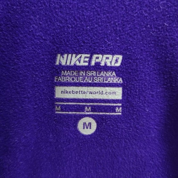 Nike Pro Women's Dri Fit Long Sleeve Fitted Half Zip Pullover Top Purple Size M - Picture 9 of 13